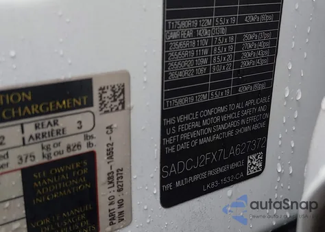 2020 Jaguar F-Pace Premium P250 Awd Automatic z USA, uszkodzony, nr VIN SADCJ2FX7LA627372